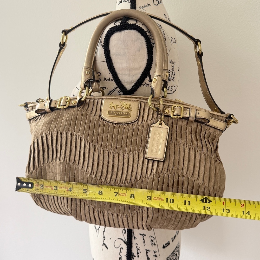 Vtg Coach Madison Gath Sophia Satchel Bag 18885 MetallicGold/Beige Carriage Glam - Picture 5 of 16